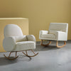 1085WBL,Nursery Works,Sleepytime Rocker in Ivory Boucle w/Light Legs