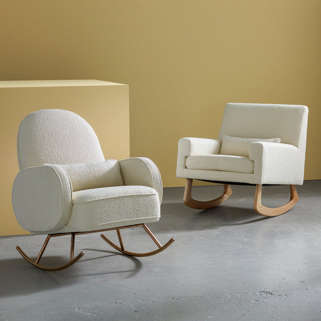 1085WBL,Nursery Works,Sleepytime Rocker in Ivory Boucle w/Light Legs