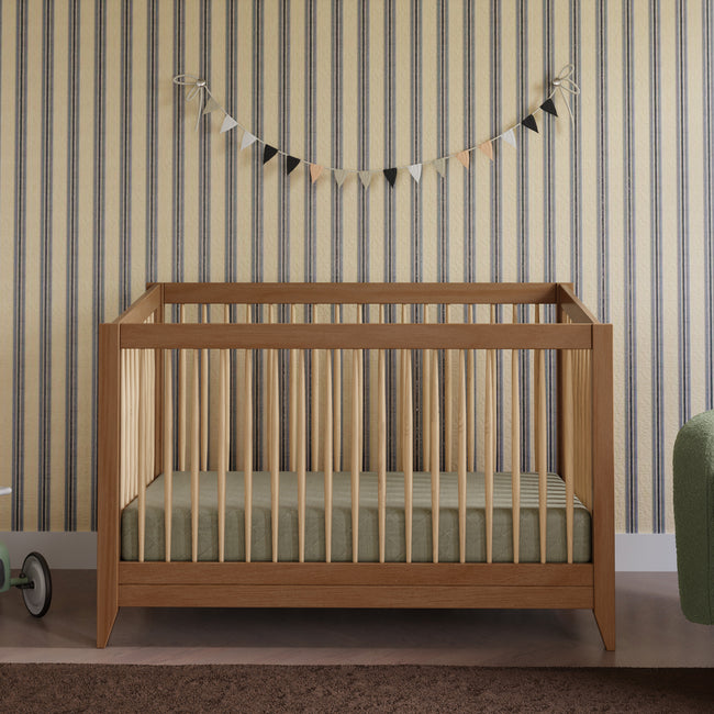 M10301CTN,Babyletto,Sprout 4-in-1 Convertible Crib w/Toddler Bed Conversion Kit in Chestnut&Natural