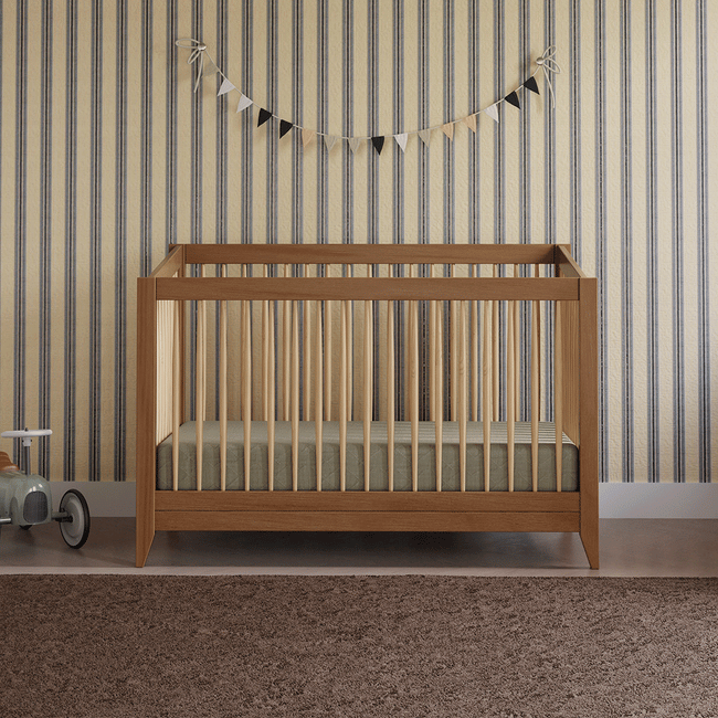 M10301CTN,Babyletto,Sprout 4-in-1 Convertible Crib w/Toddler Bed Conversion Kit in Chestnut&Natural
