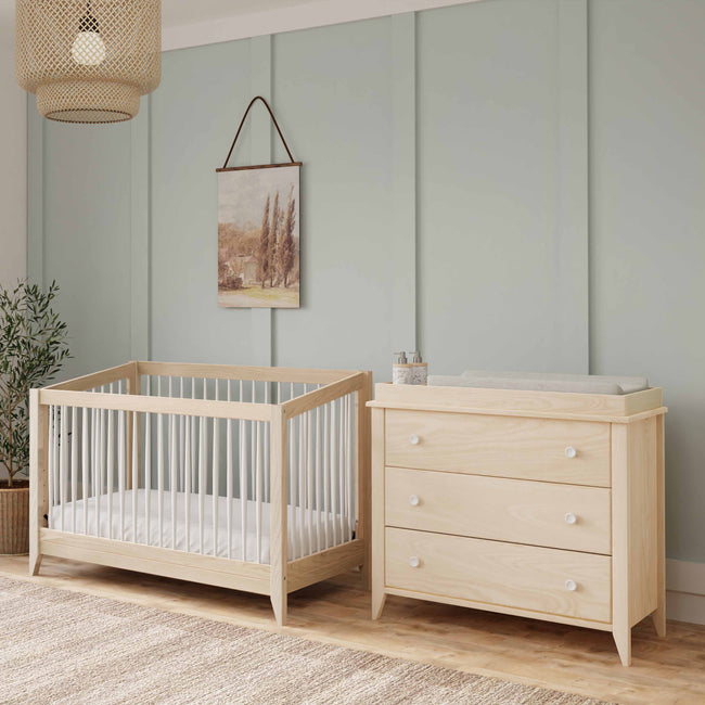 M10301NXW,Babyletto,Sprout 4-in-1 Convertible Crib w/Toddler Bed Conversion Kit in W Natural/White