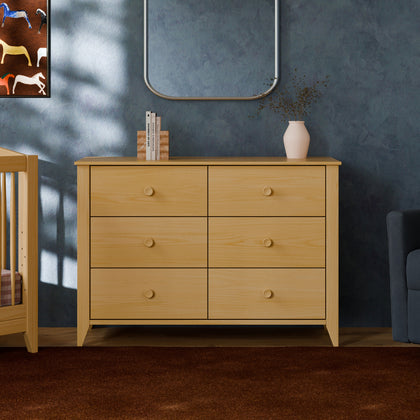 M10326HY,Babyletto,Sprout 6-Drawer Double Dresser in Honey