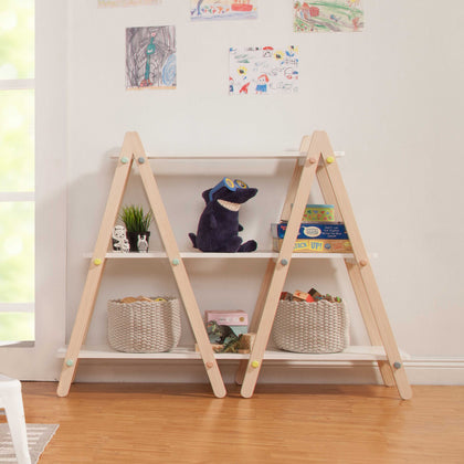 M10511WNX,Babyletto Kids,Dottie Bookcase in White and Washed Natural Finish