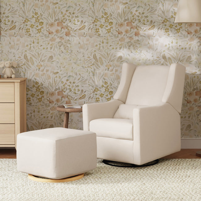M11277PCMEW,Babyletto,Kiwi Recliner and Swivel Glider in Performance Cream Eco-Weave