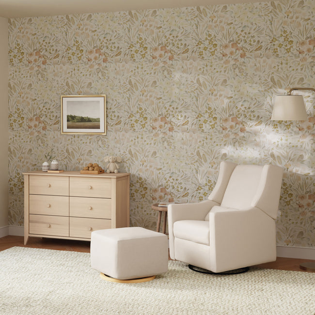 M11277PCMEW,Babyletto,Kiwi Recliner and Swivel Glider in Performance Cream Eco-Weave