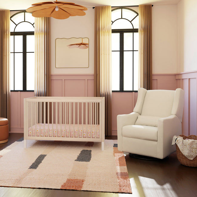 M11277PCMEW,Babyletto,Kiwi Recliner and Swivel Glider in Performance Cream Eco-Weave