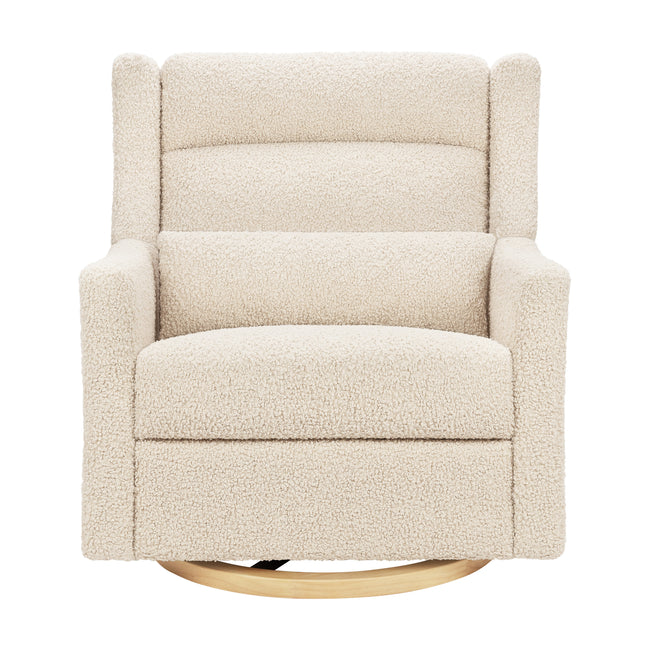 M11278ATLB,Babyletto,Kiwi Plus Chair and a Half Power Glider Recliner in Almond Teddy Loop w/ Light Wood Base