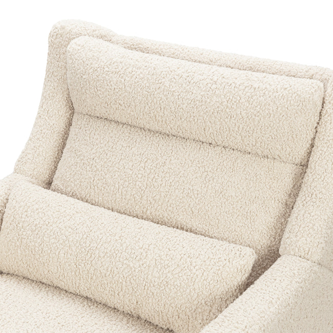 M11278ATLB,Babyletto,Kiwi Plus Chair and a Half Power Glider Recliner in Almond Teddy Loop w/ Light Wood Base