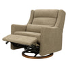 M11278LTDB,Babyletto,Kiwi Plus Chair and a Half Power Glider Recliner in Latte Teddy Loop w/ Dark Wood Base