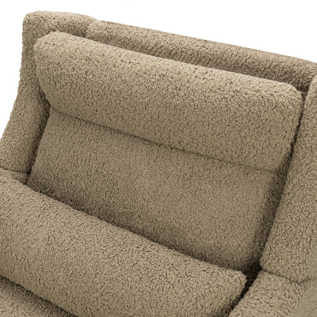 M11278LTDB,Babyletto,Kiwi Plus Chair and a Half Power Glider Recliner in Latte Teddy Loop w/ Dark Wood Base