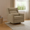 M11278LTDB,Babyletto,Kiwi Plus Chair and a Half Power Glider Recliner in Latte Teddy Loop w/ Dark Wood Base