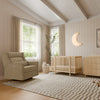 M11278LTDB,Babyletto,Kiwi Plus Chair and a Half Power Glider Recliner in Latte Teddy Loop w/ Dark Wood Base
