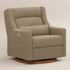 M11278LTDB,Babyletto,Kiwi Plus Chair and a Half Power Glider Recliner in Latte Teddy Loop w/ Dark Wood Base