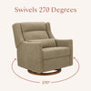 M11278LTDB,Babyletto,Kiwi Plus Chair and a Half Power Glider Recliner in Latte Teddy Loop w/ Dark Wood Base