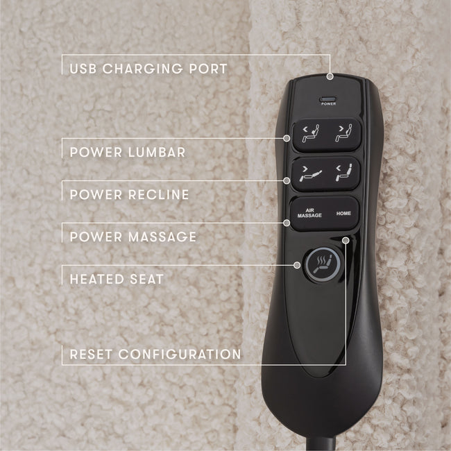 M11283AT,Babyletto,Kiwi Deluxe Power Glider Recliner w/Heat&Massage in Almond Teddy Loop