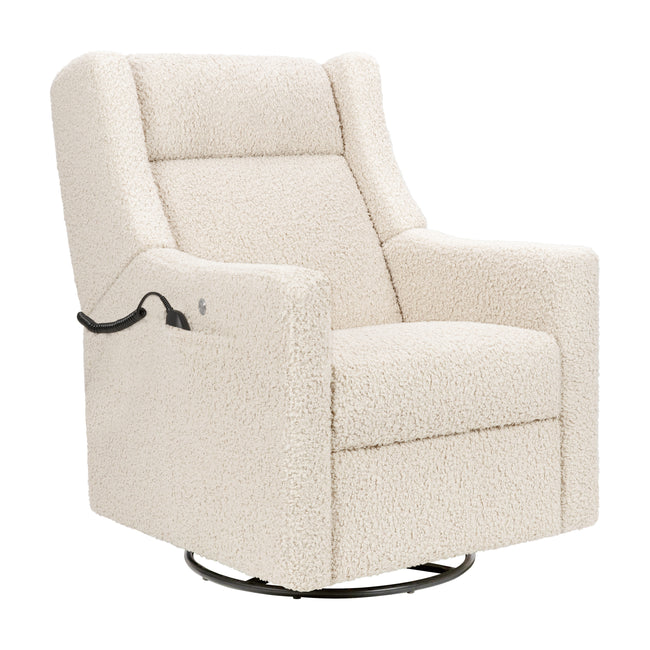 M11283AT,Babyletto,Kiwi Deluxe Power Glider Recliner w/Heat&Massage in Almond Teddy Loop