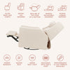 M11283AT,Babyletto,Kiwi Deluxe Power Glider Recliner w/Heat&Massage in Almond Teddy Loop
