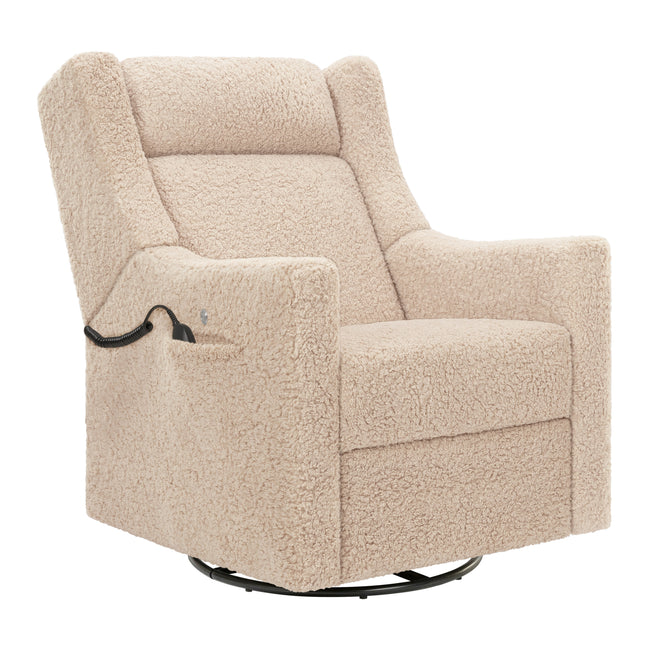 M11283CSG,Babyletto,Kiwi Deluxe Power Glider Recliner w/Heat&Massage in Chai Shearling