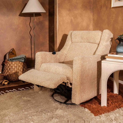 M11283CSG,Babyletto,Kiwi Deluxe Power Glider Recliner w/Heat&Massage in Chai Shearling