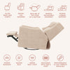 M11283CSG,Babyletto,Kiwi Deluxe Power Glider Recliner w/Heat&Massage in Chai Shearling