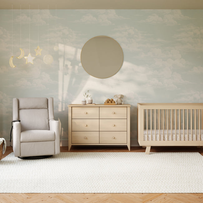 M11283PBEW,Babyletto,Kiwi Deluxe Power Glider Recliner w/Heat&Massage in Performance Beach Eco-Weave