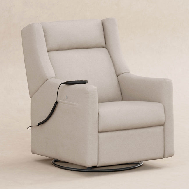 M11283PBEW,Babyletto,Kiwi Deluxe Power Glider Recliner w/Heat&Massage in Performance Beach Eco-Weave