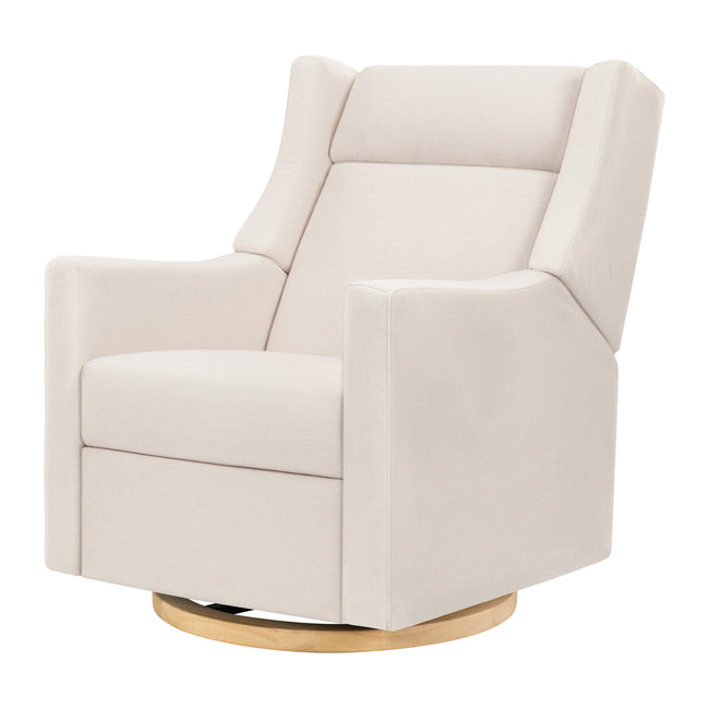 M11283PCMEW,Babyletto,Kiwi Deluxe Power Glider Recliner w/Heat&Massage in Performance Cream Eco-Weave