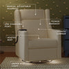 M11283PWB,Babyletto,Kiwi Deluxe Power Glider Recliner w/Heat&Massage in Performance Ivory Boucle