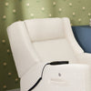 M11283PWB,Babyletto,Kiwi Deluxe Power Glider Recliner w/Heat&Massage in Performance Ivory Boucle