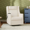 M11283PWB,Babyletto,Kiwi Deluxe Power Glider Recliner w/Heat&Massage in Performance Ivory Boucle