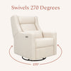M11286AT,Babyletto,Kiwi Plus Power Glider Recliner w/ Power Headrest in Almond Teddy Loop