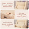 M11286AT,Babyletto,Kiwi Plus Power Glider Recliner w/ Power Headrest in Almond Teddy Loop