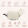 M11286AT,Babyletto,Kiwi Plus Power Glider Recliner w/ Power Headrest in Almond Teddy Loop