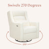 M11286CMSG,Babyletto,Kiwi Plus Power Glider Recliner w/ Power Headrest in Cream Shearling