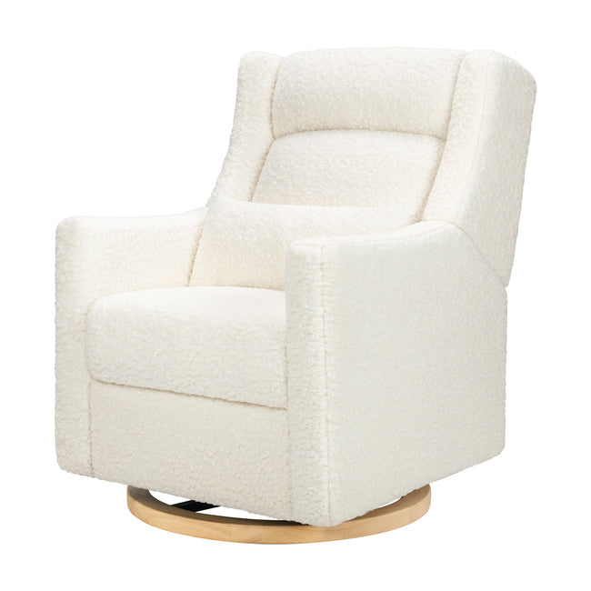 M11286CMSG,Babyletto,Kiwi Plus Power Glider Recliner w/ Power Headrest in Cream Shearling