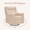 M11286CSG,Babyletto,Kiwi Plus Power Glider Recliner w/ Power Headrest in Chai Shearling