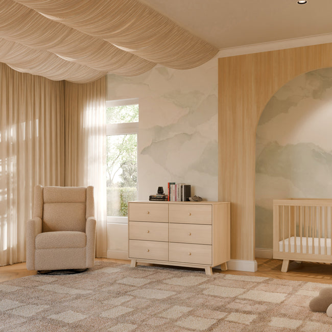 M11286CSG,Babyletto,Kiwi Plus Power Glider Recliner w/ Power Headrest in Chai Shearling