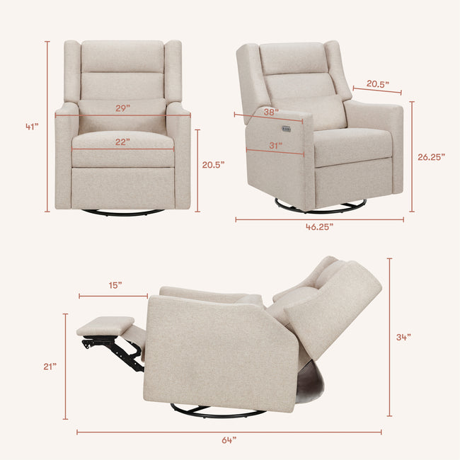 M11286PBEW,Babyletto,Kiwi Plus Power Glider Recliner w/ Power Headrest in Performance Beach Eco-Weave