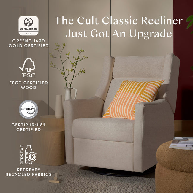 M11286PBEW,Babyletto,Kiwi Plus Power Glider Recliner w/ Power Headrest in Performance Beach Eco-Weave