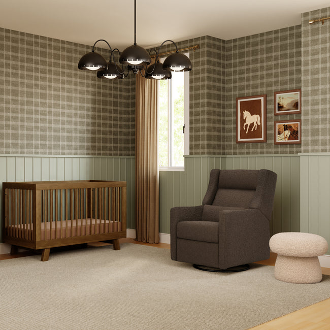 M11286PCB,Babyletto,Kiwi Plus Power Glider Recliner w/ Power Headrest in Performance Cocoa Boucle