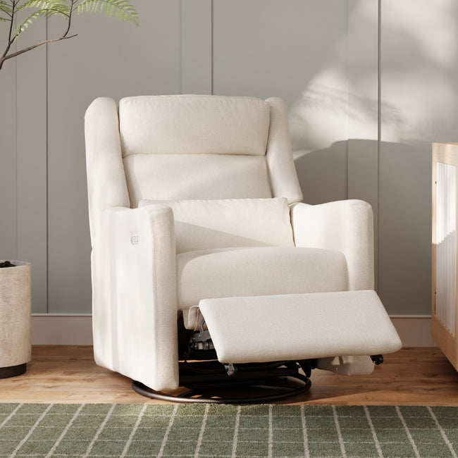 M11286PCMEW,Babyletto,Kiwi Plus Power Glider Recliner w/ Power Headrest in Performance Cream Eco-Weave