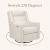 M11286PCMEW,Babyletto,Kiwi Plus Power Glider Recliner w/ Power Headrest in Performance Cream Eco-Weave