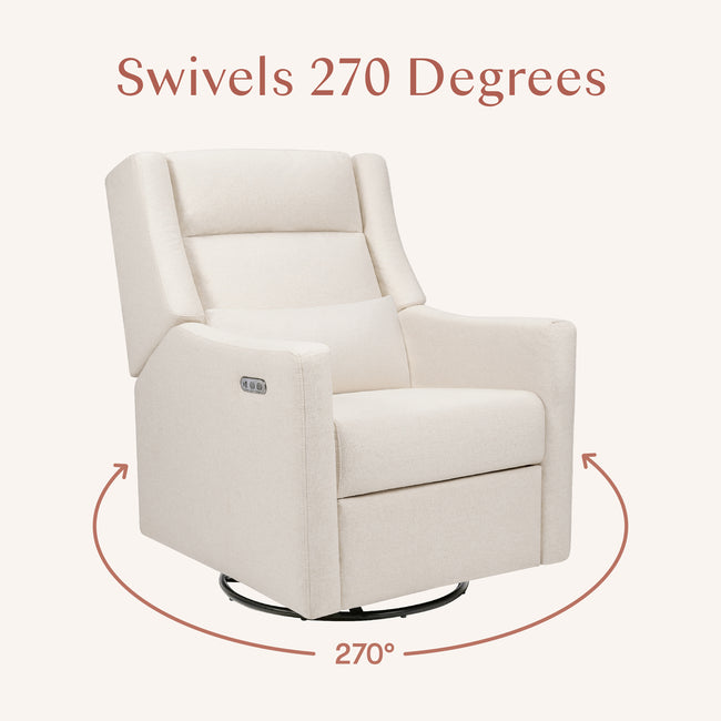 M11286PCMEW,Babyletto,Kiwi Plus Power Glider Recliner w/ Power Headrest in Performance Cream Eco-Weave