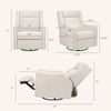 M11286PCMEW,Babyletto,Kiwi Plus Power Glider Recliner w/ Power Headrest in Performance Cream Eco-Weave