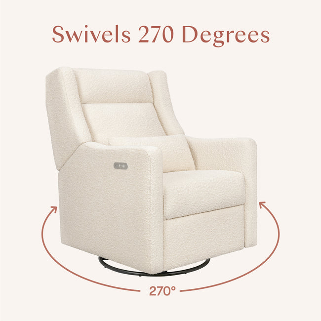 M11286PWB,Babyletto,Kiwi Plus Power Glider Recliner w/ Power Headrest in Performance Ivory Boucle