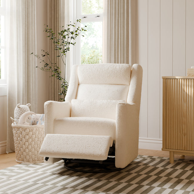 M11286PWB,Babyletto,Kiwi Plus Power Glider Recliner w/ Power Headrest in Performance Ivory Boucle
