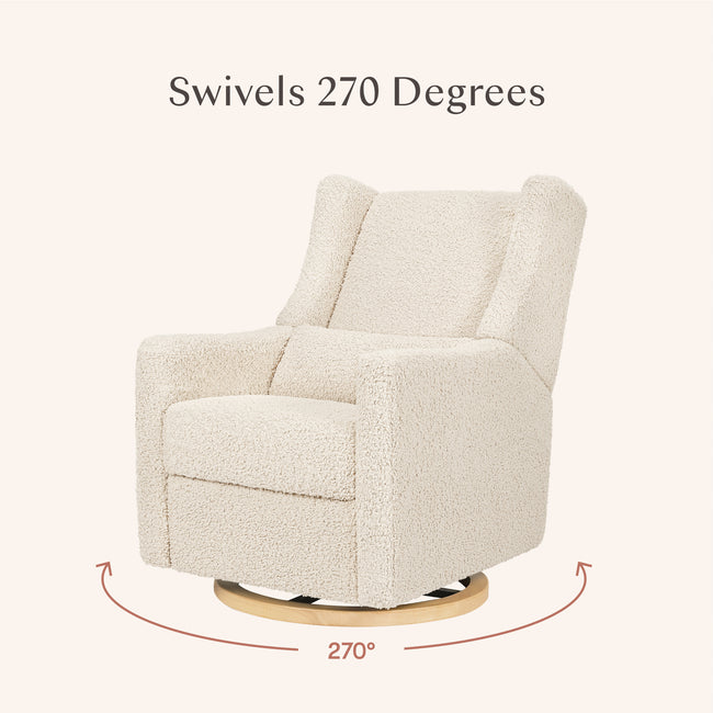 M11288ATLB,Babyletto,Kiwi Glider Recliner w/ Electronic Control and USB in Almond Teddy Loop w/ Light Wood Base
