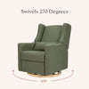 M11288OBLB,Babyletto,Kiwi Glider Recliner w/ Electronic Control and USB in Olive Boucle w/Light Wood Base