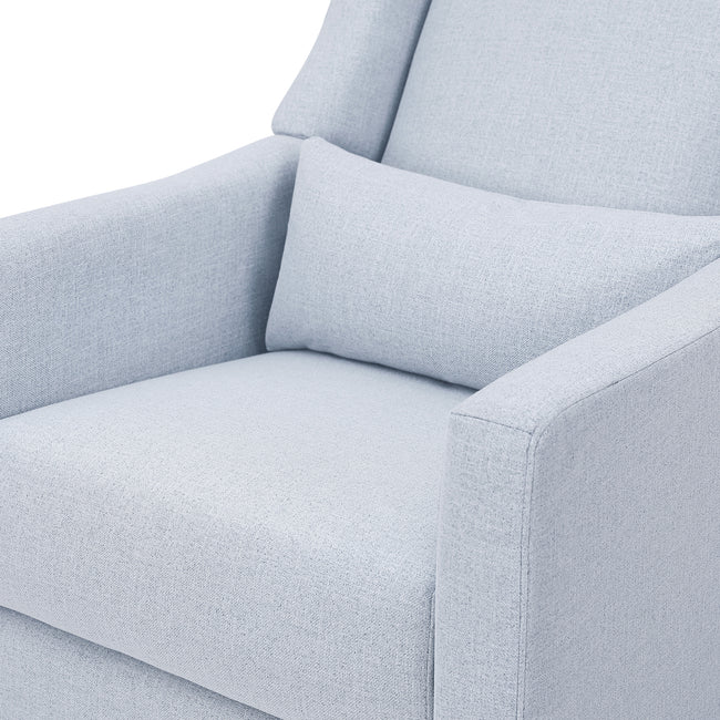 M11288PCETLB,Babyletto,Kiwi Glider Recliner w/ Electronic Control and USB in Performance Blue Chambray Eco-Twill/Light Wood