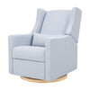 M11288PCETLB,Babyletto,Kiwi Glider Recliner w/ Electronic Control and USB in Performance Blue Chambray Eco-Twill/Light Wood